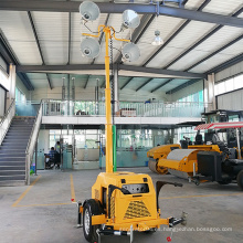 Torre de luz de inundación al aire libre led remolque generador de gasolina torre de iluminación FZMTC-1000B